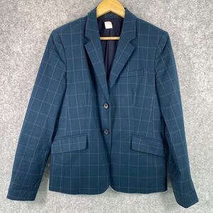 Classic Navy Windowpane Blazer - Women